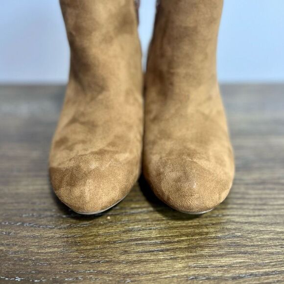 New Directions Faux Suede Trilly Wedge Ankle Boots Size 10 Women’s Brown / Tan - Picture 12 of 15